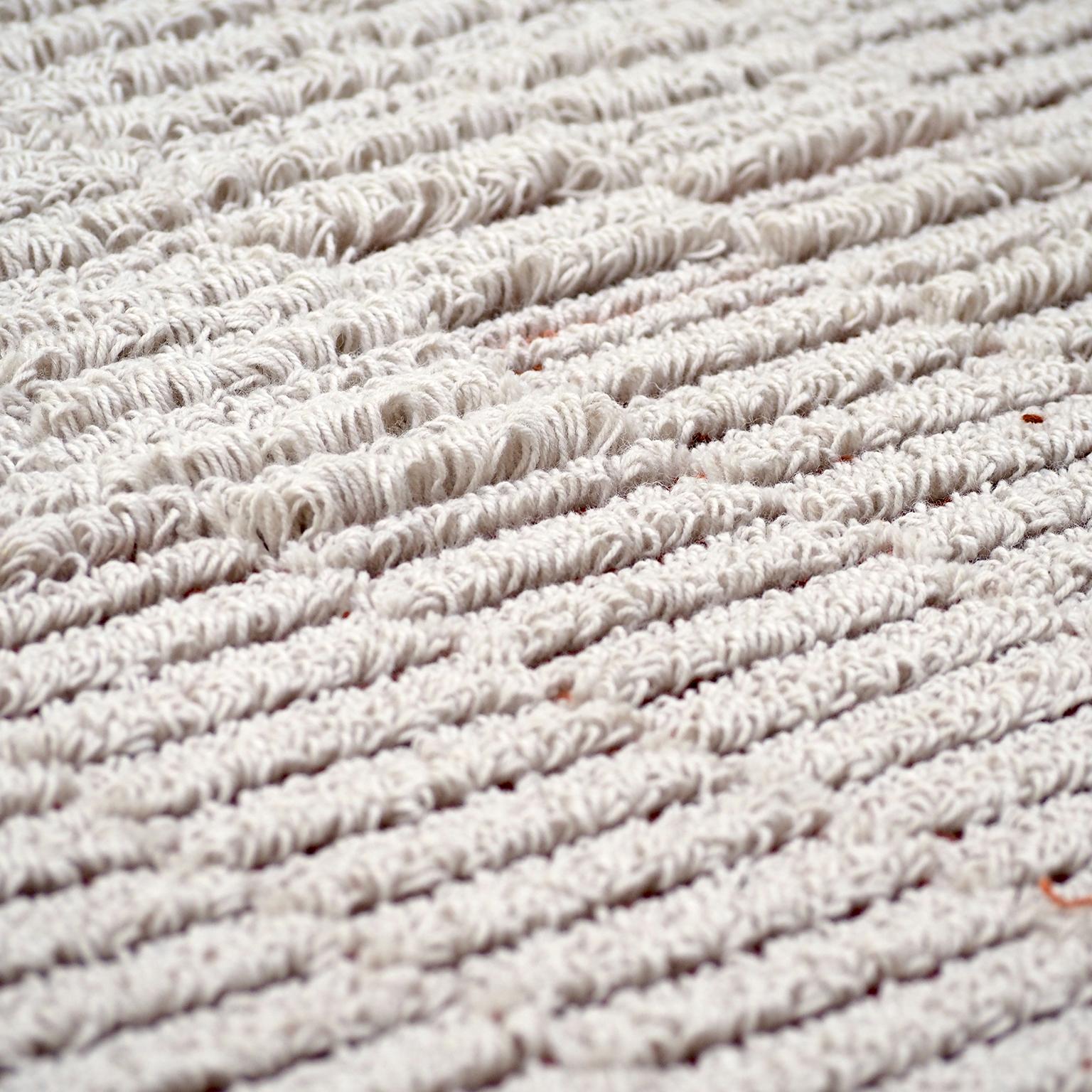 Modern Gelosie Coral and Ecru Rug 100% Wool by Portego For Sale