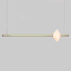 Gem 1 Pendant with Hand-Blown Glass, Linear 48 Inch
