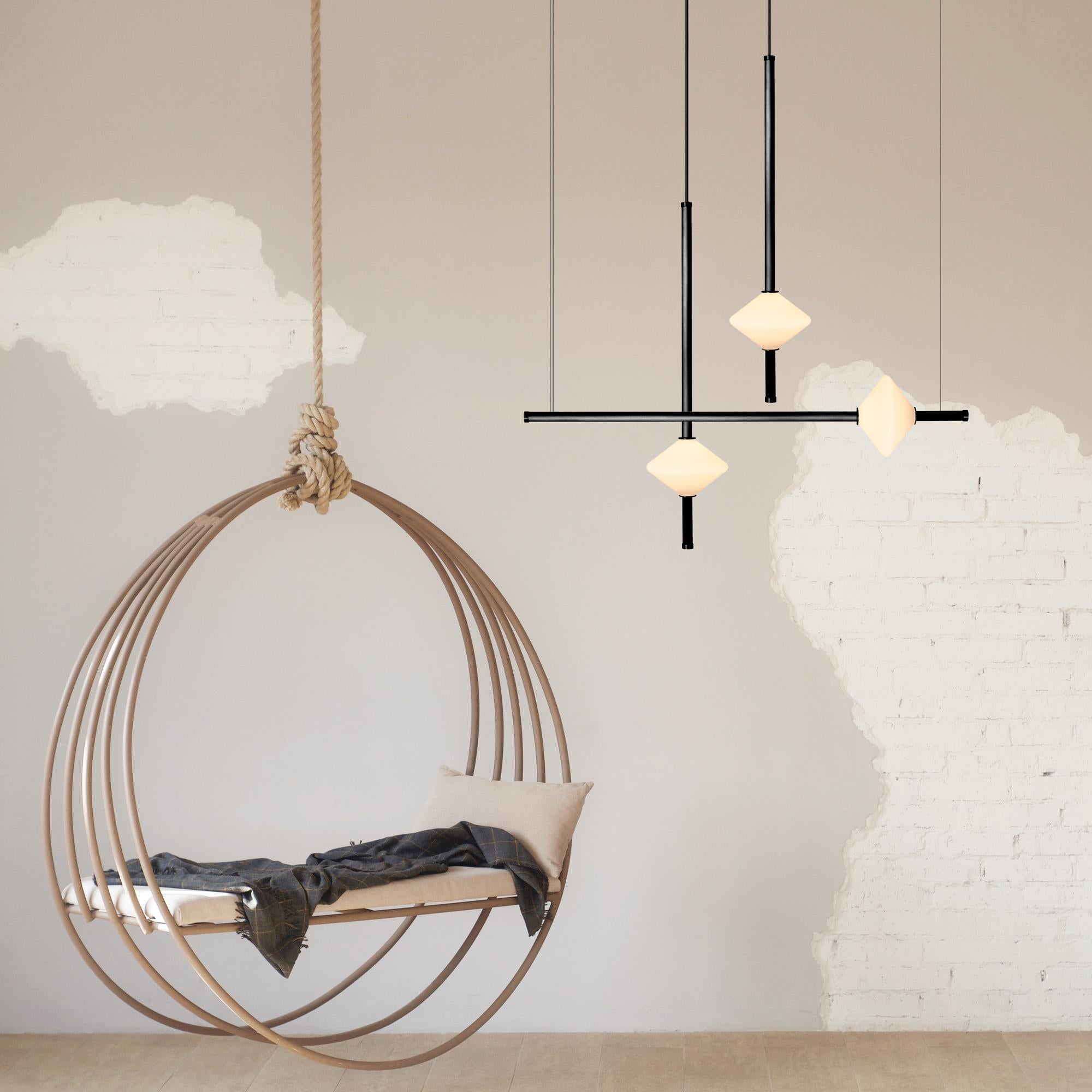Lampe à suspension Gem 1 avec verre soufflé à la main, 48 pouces linéaire Neuf - En vente à Toronto, CA