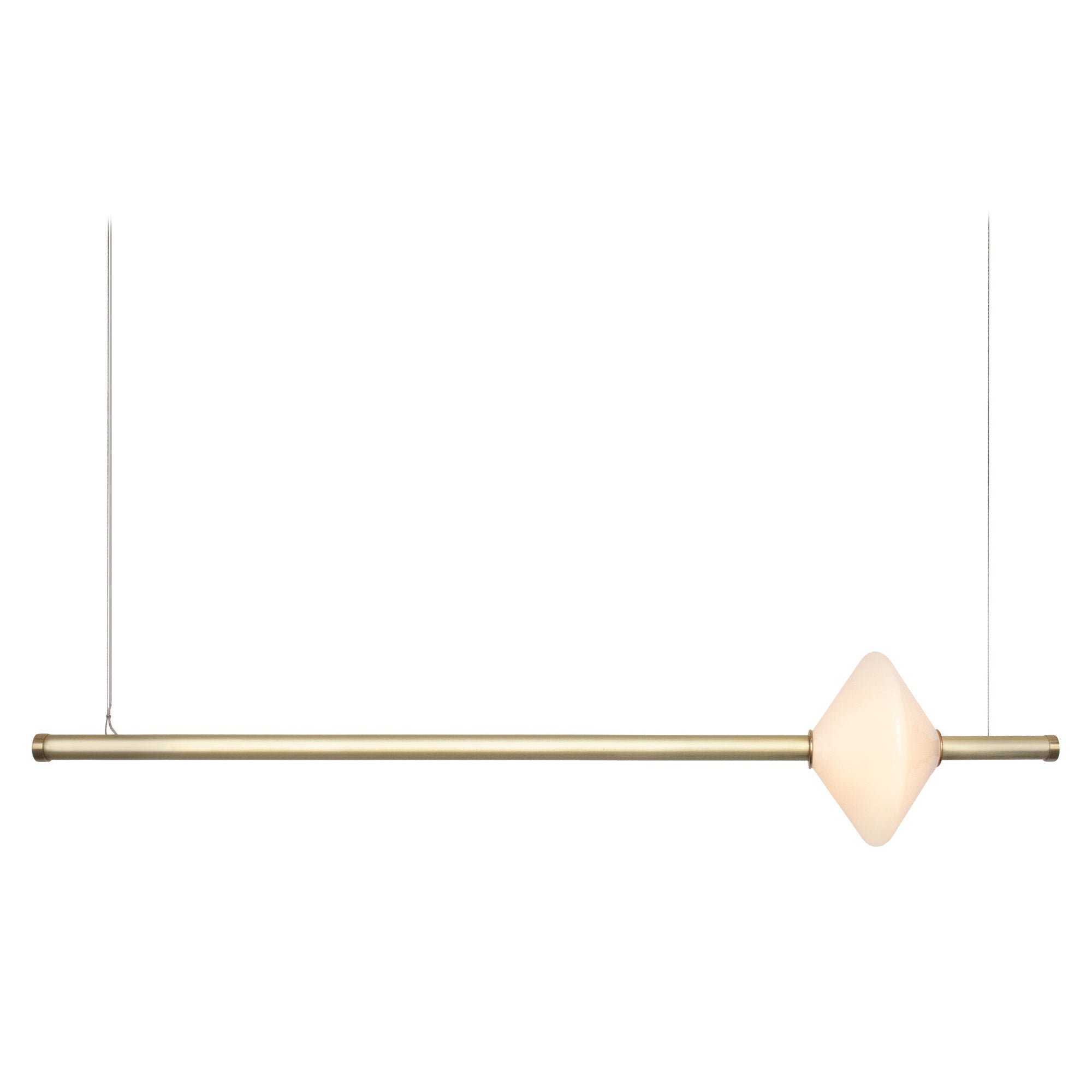 Edelstein 1 Anhänger mit mundgeblasenem Glas, linear, 48 Zoll im Angebot