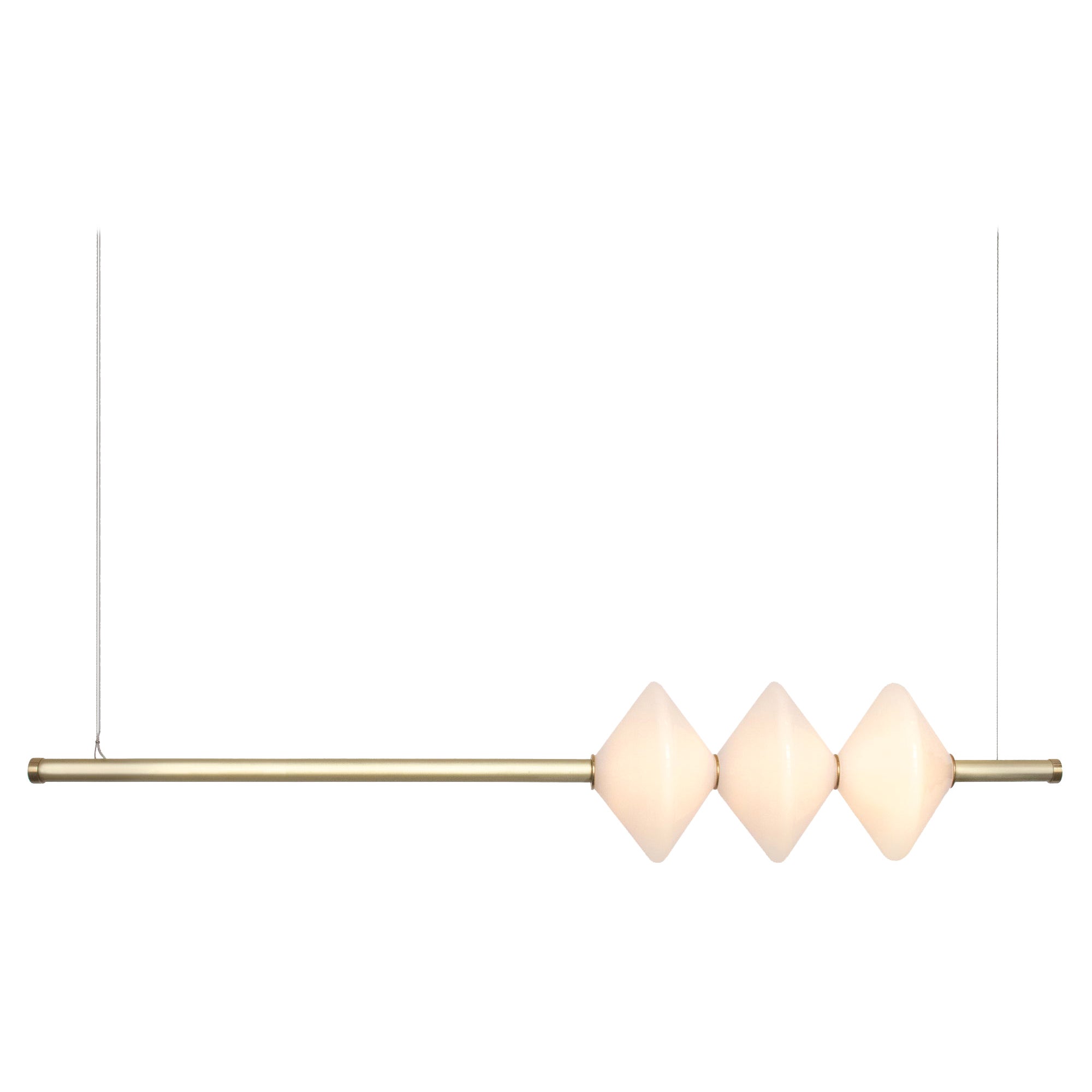 Edelstein-Anhänger 3 mit mundgeblasenem Glas, linear