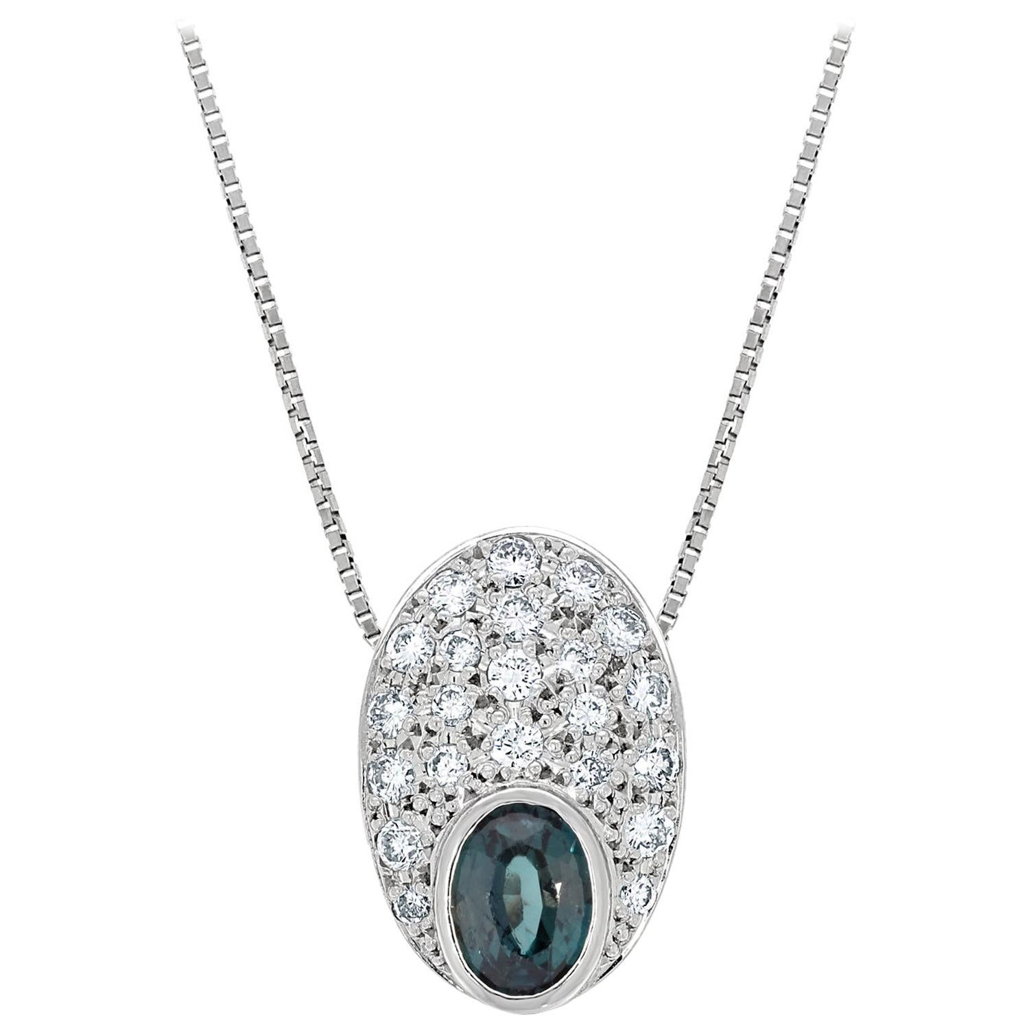 Gem Bleu 0.96 Carat Natural Alexandrite with 0.51 Carat Diamonds Set in  Platinum For Sale at 1stDibs | alexandrite cross necklace