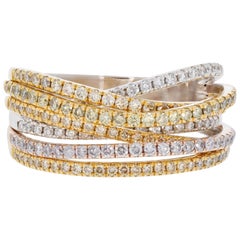 Gem Bleu 1.01 tct Yellow Diamond Ring with 0.31 tct Accents Set in 14K/22K Gold