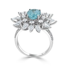 Gem Bleu 2.01ct Paraiba Tourmaline with 2.42Ttct Diamonds set in 18kt White Gold