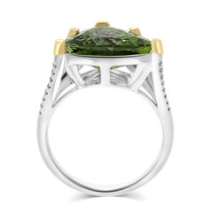 Gem Bleu 4.16 Ct Paraiba Tourmaline with 0.23 ct Diamonds in 18k Two-Tone Gold