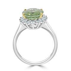 Gem Bleu 4.48ct Paraiba Tourmaline with 0.65ct Diamonds in 18k Two-Tone Gold