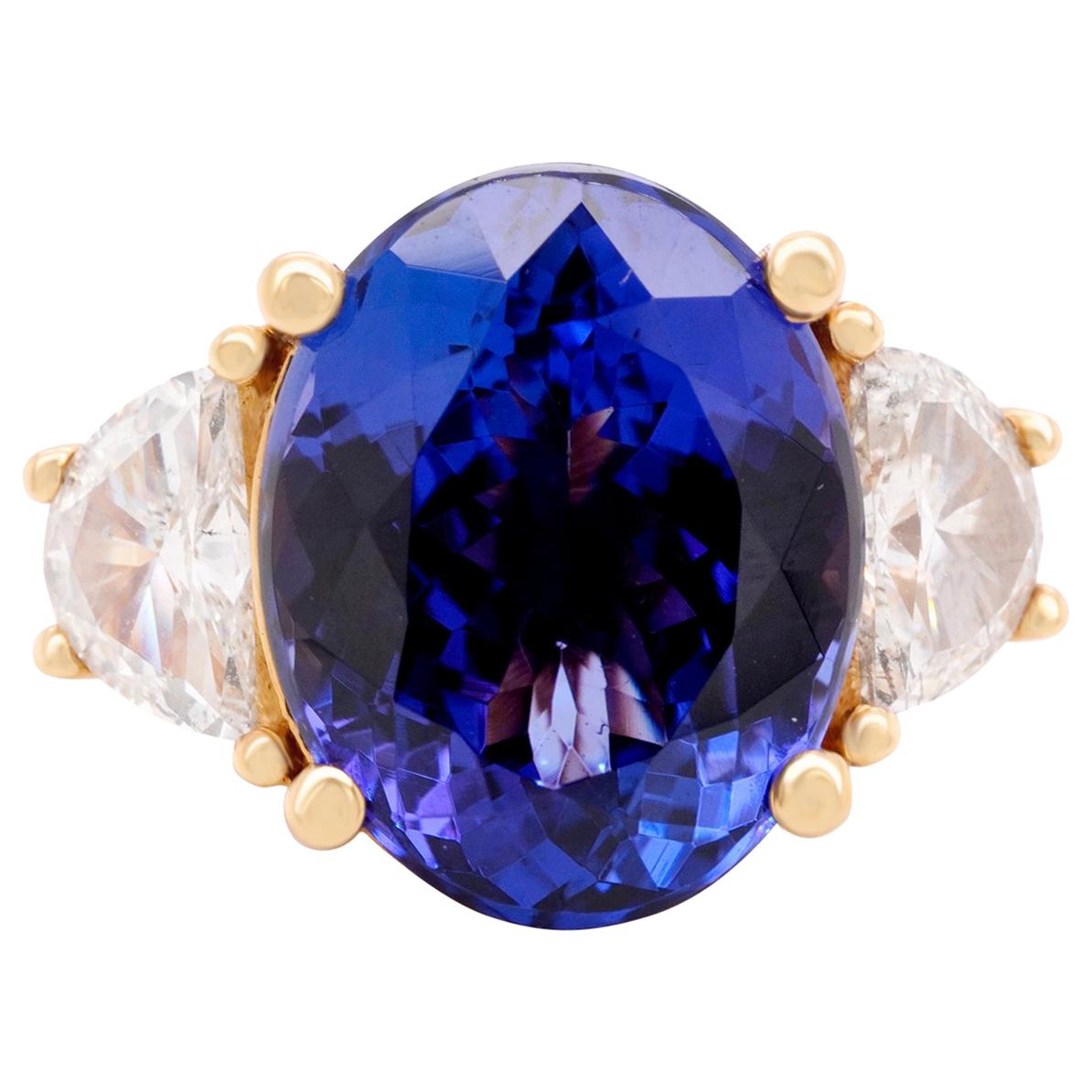 Gem Bleu 9,52 carati di tanzanite in oro giallo 18 carati