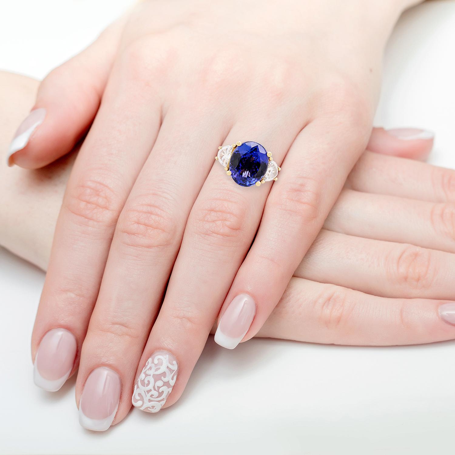 Gem Bleu 9,52 carati di tanzanite in oro giallo 18 carati In condizioni Nuovo in vendita a New York, NY