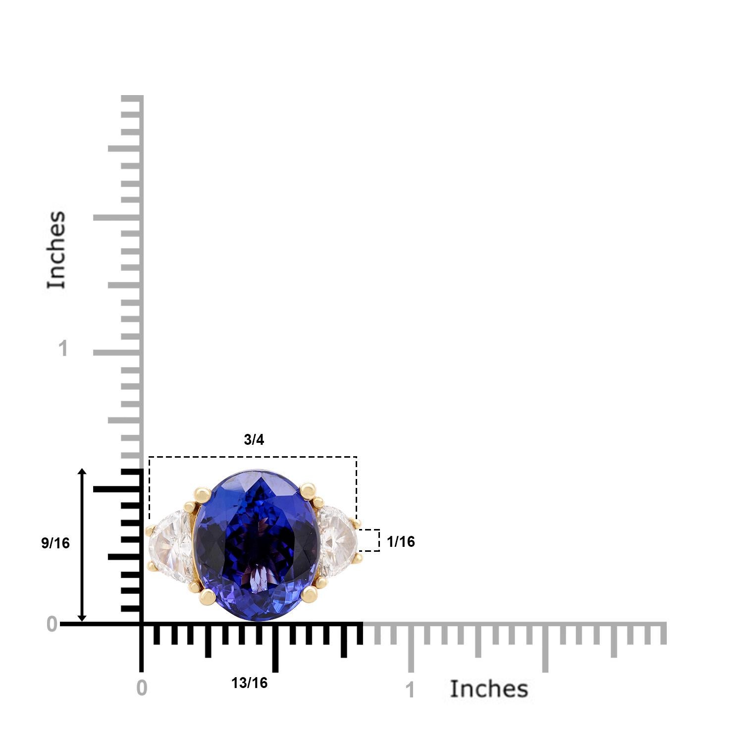 Donna Gem Bleu 9,52 carati di tanzanite in oro giallo 18 carati in vendita