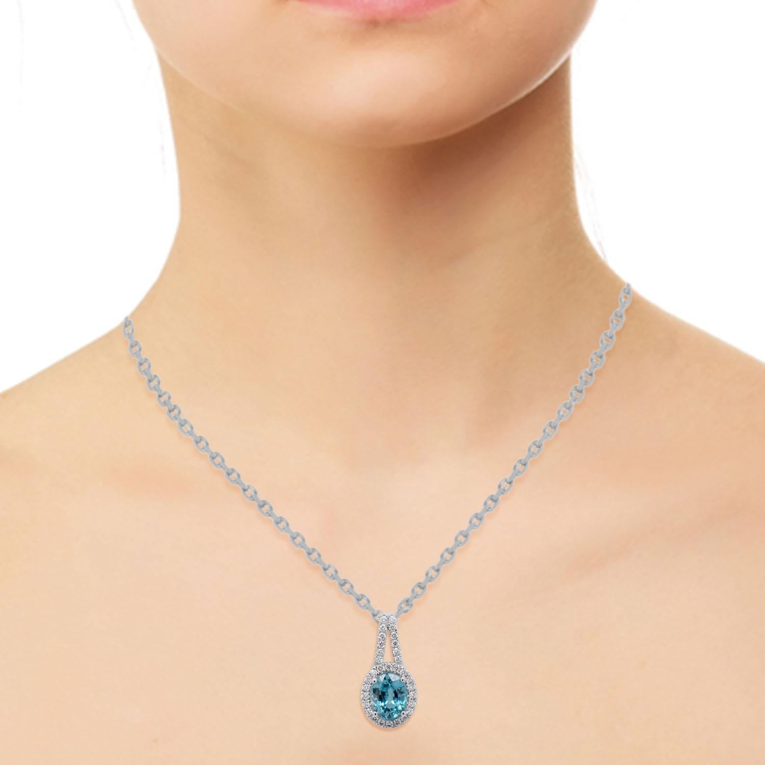 Contemporaneo Ciondolo Gem Bleu con zircone blu da 2,97 carati in vendita