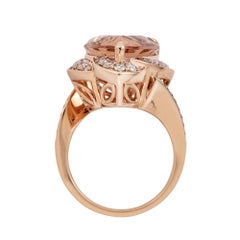 Gem Bleu Morganite 10.41 Carat Pear Shape Ring