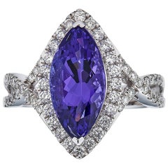 Edelstein Bleu Tansanit 3,5 Karat Marquise Ring