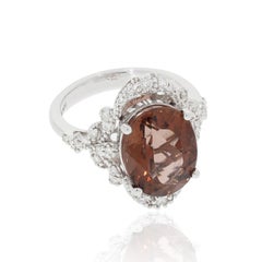 Gem Bleu Tourmaline 6.23 Carat Oval Ring
