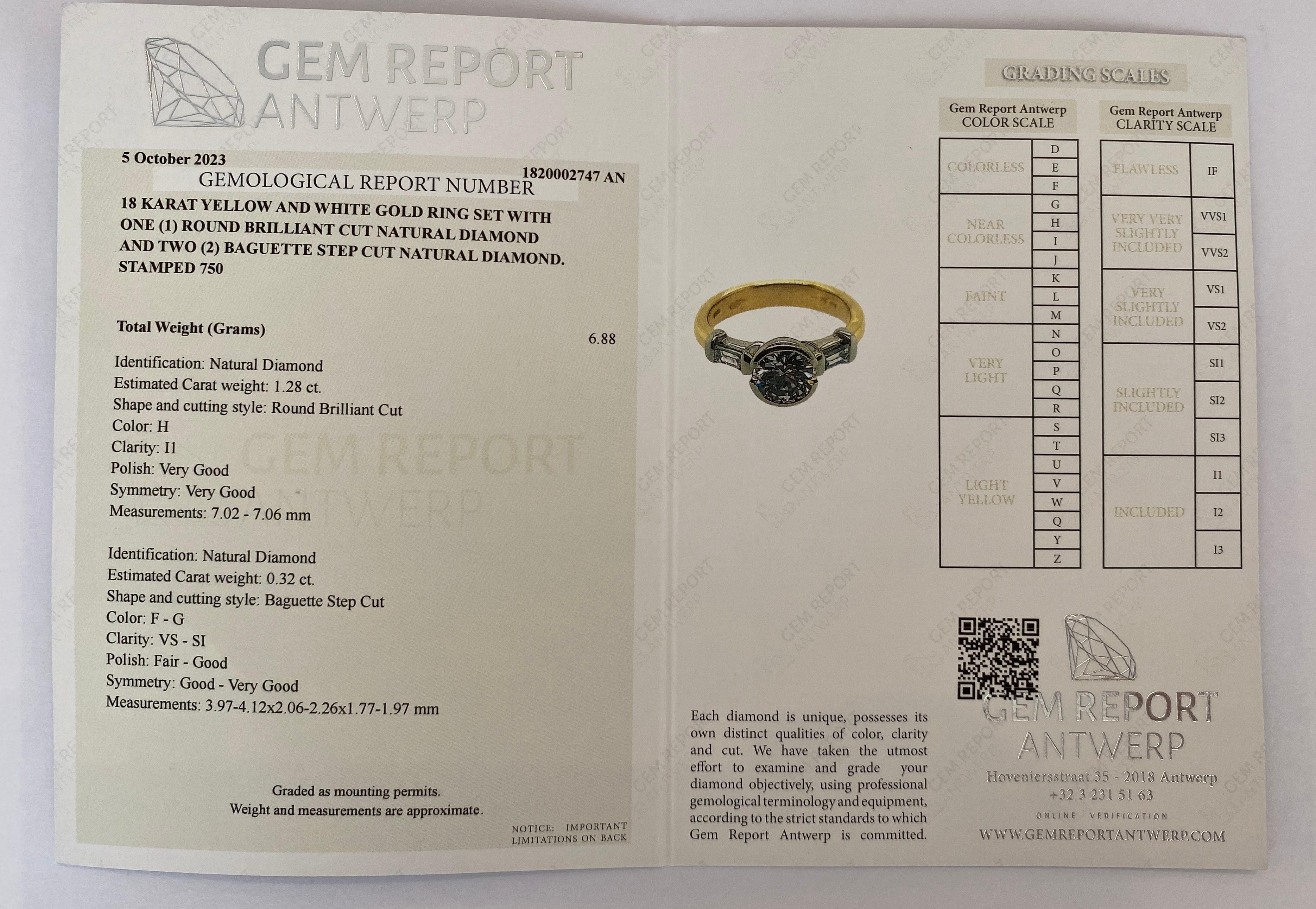 GEM Certificied 1.60 Carat Diamond Engagement Ring For Sale 6
