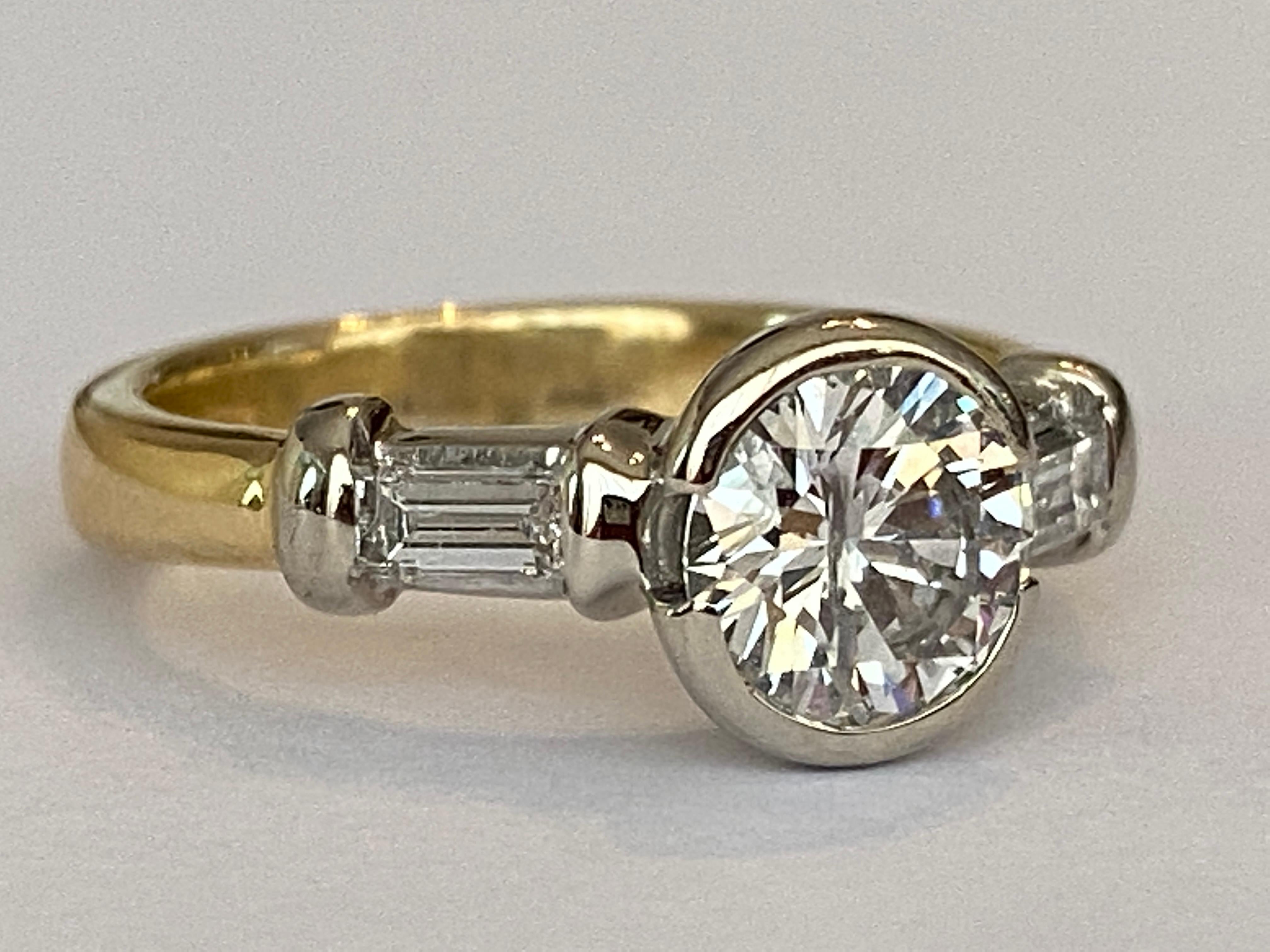 Contemporary GEM Certificied 1.60 Carat Diamond Engagement Ring For Sale