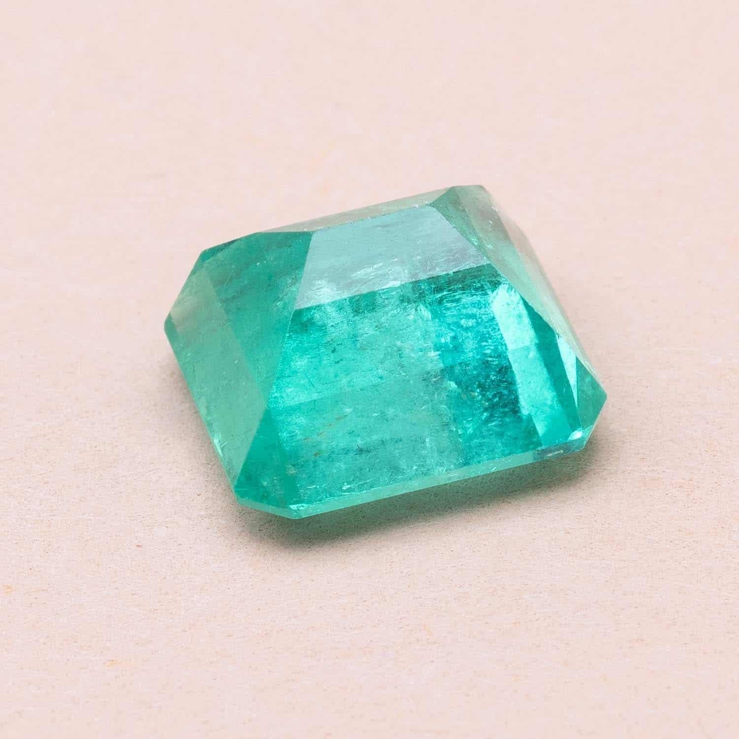 Emerald Cut GEM certified 3.43 carats Colombian Emerald  For Sale