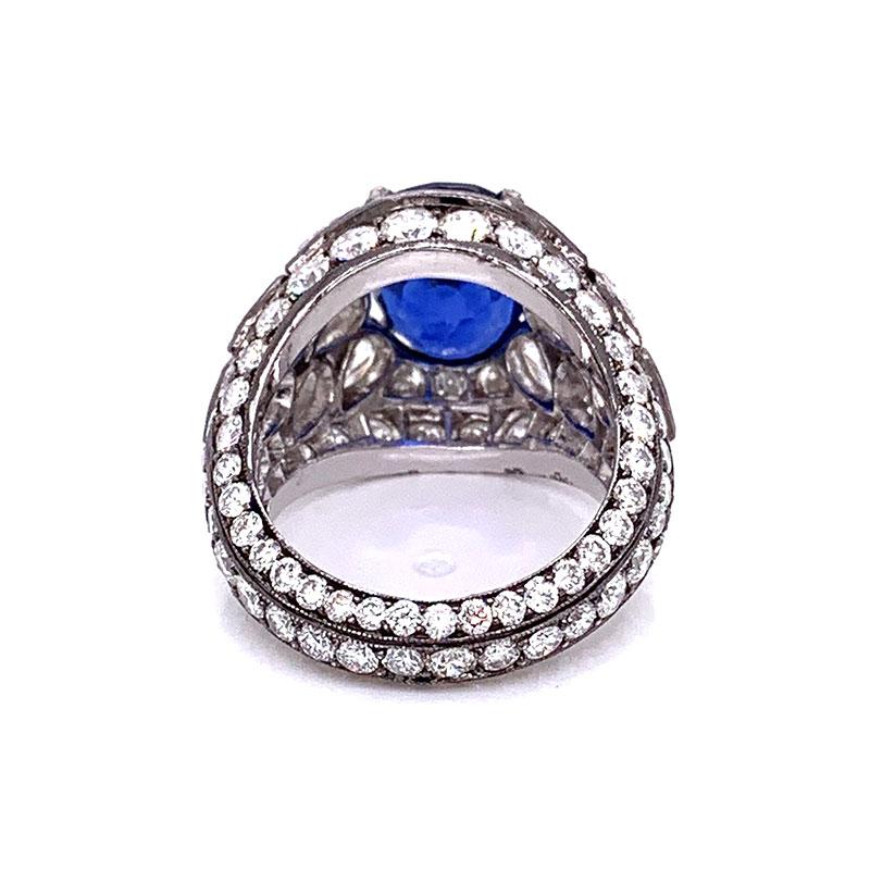 Women's Gem Ceylon Sapphire Diamond Gold Ring, GIA Certified For Sale
