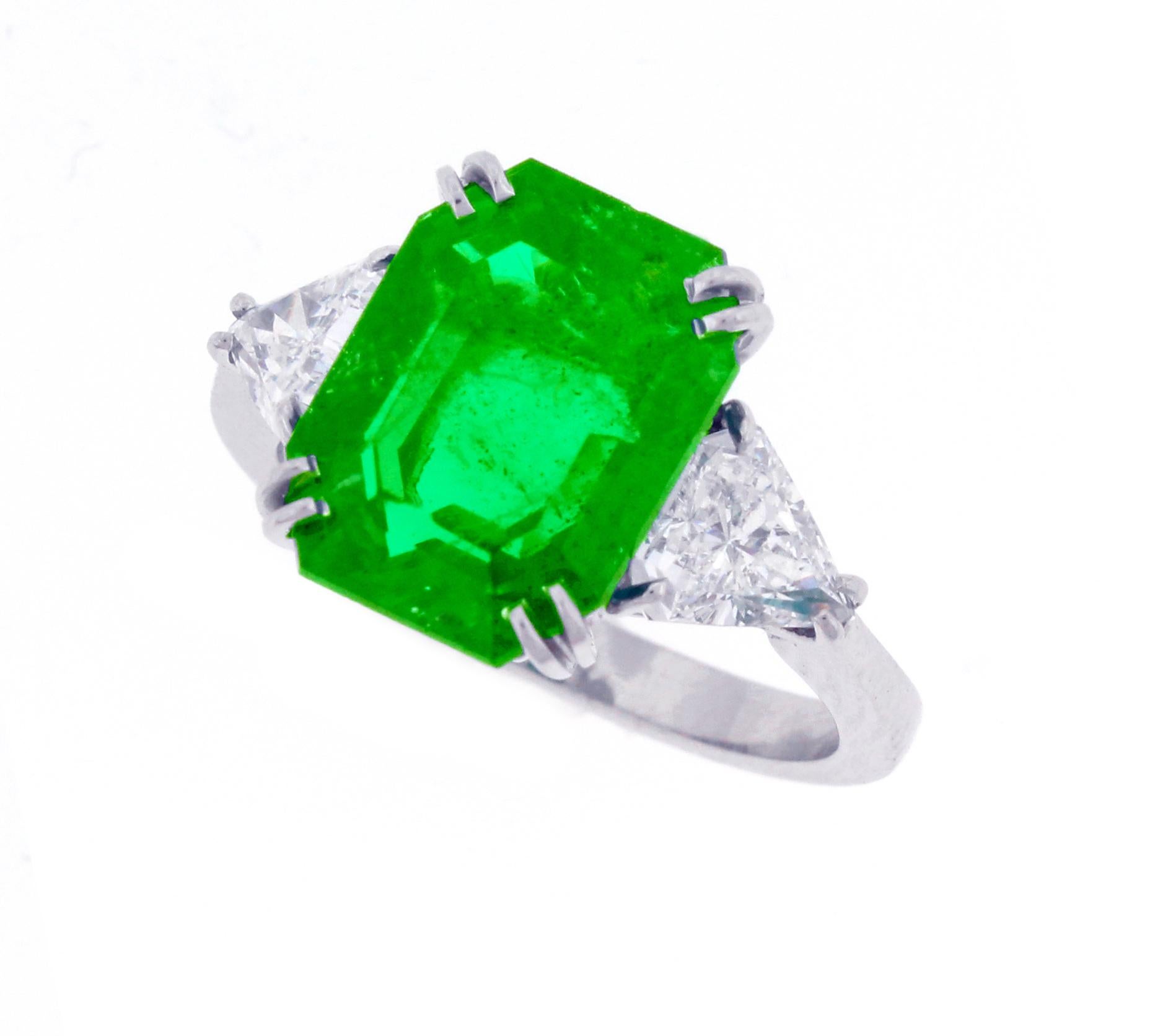 Emerald Cut Gem Colombian Emerald Ring