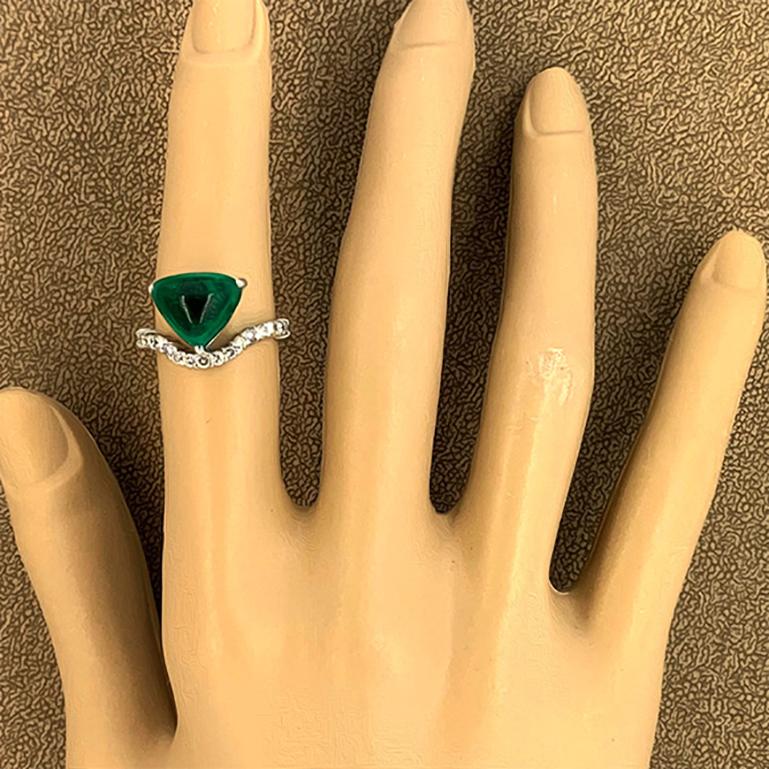 Gem Columbian Emerald Diamond Platinum Ring, AGL Certified 1