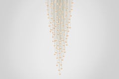Marc Wood Gem Chandelier Luxury Light Conical 100, Brushed Brass & Alabaster
