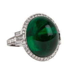 Gem Emerald Cabochon Ring