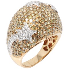 Gem Gallery Micro Pave cocktail Ring with Star and Moon