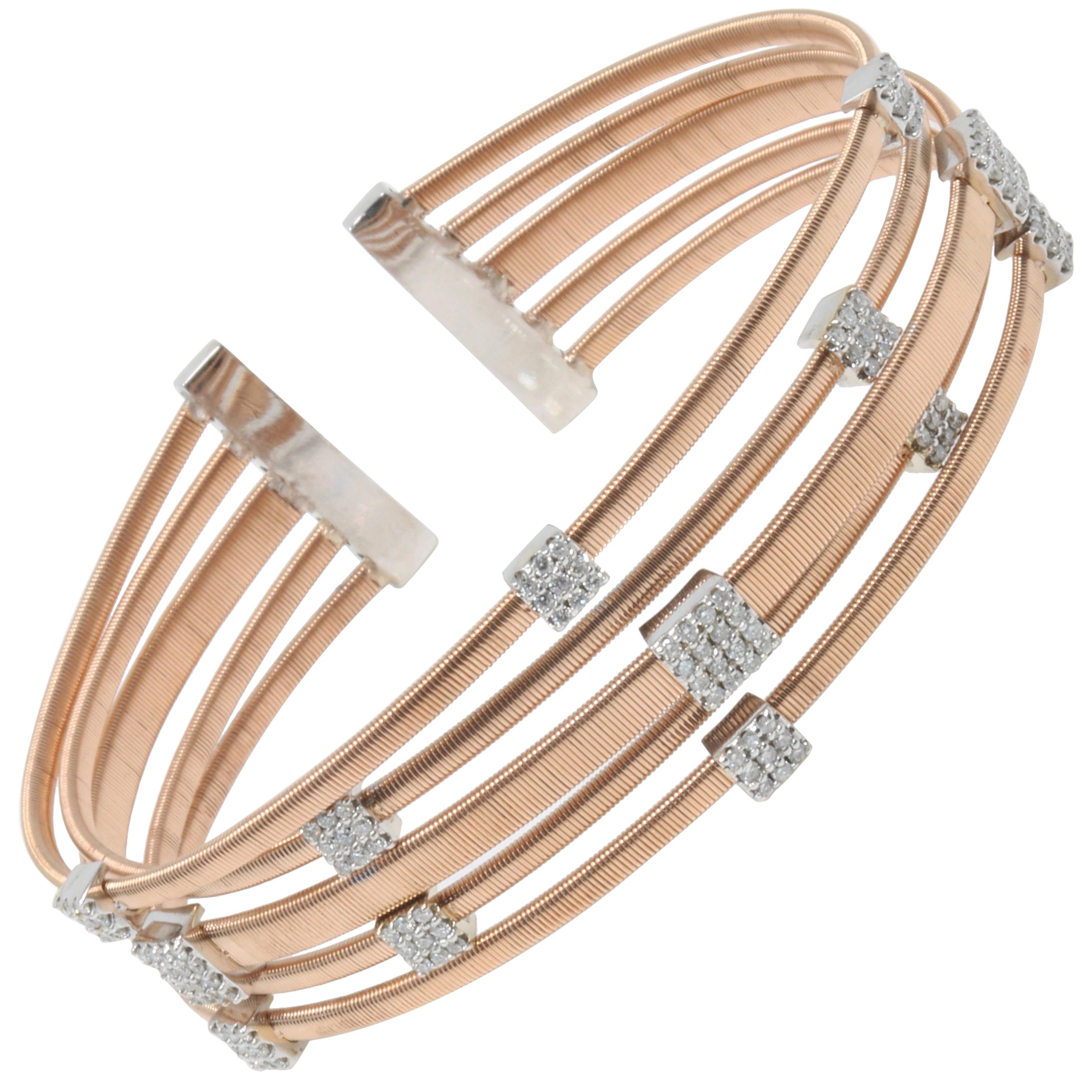 Gem Gallery Multi-Cable Diamond Bangle For Sale