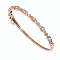Gem Gallery Rose Gold Diamond Stackable Bracelet