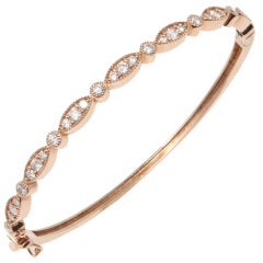 Gem Gallery Rose Gold Diamond Stackable Bracelet
