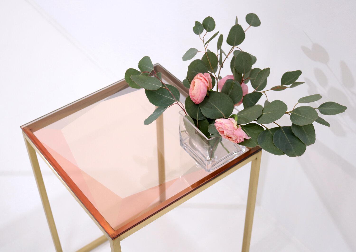 blush side table