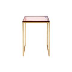 Gem Glass Side Table Blush / Brass by Debra Folz