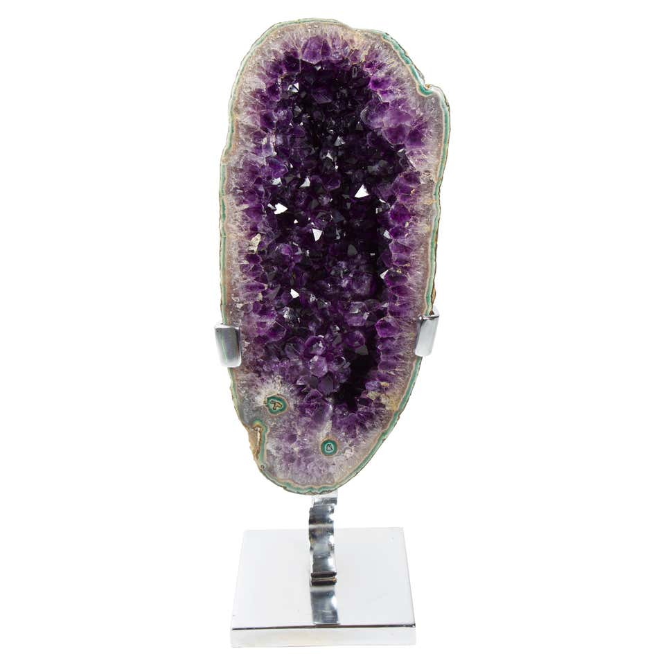 Exquisite Quartz and Amethyst Geode Sculpture on Stand at 1stDibs ...