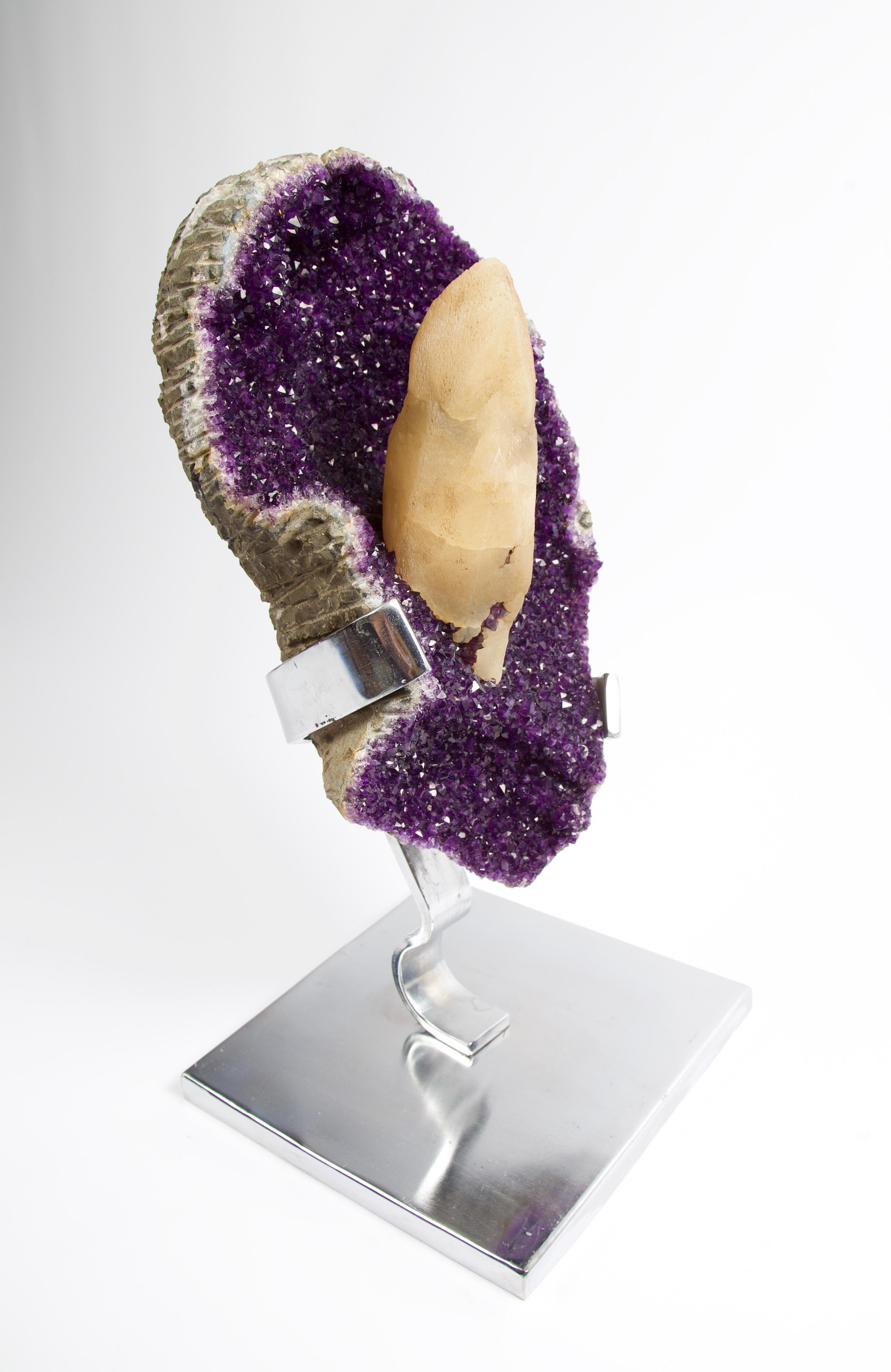 Organic Modern Gem grade Amethyst Geode Sculpture, Uruguay For Sale