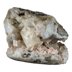 Apophyllite verte et piqûre de pieuvre en calcite doré de Jalgaon, Aurangabad