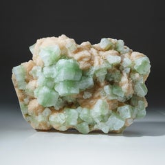 Minerale di apofillite verde con stilbite dall'India (16 lbs.)