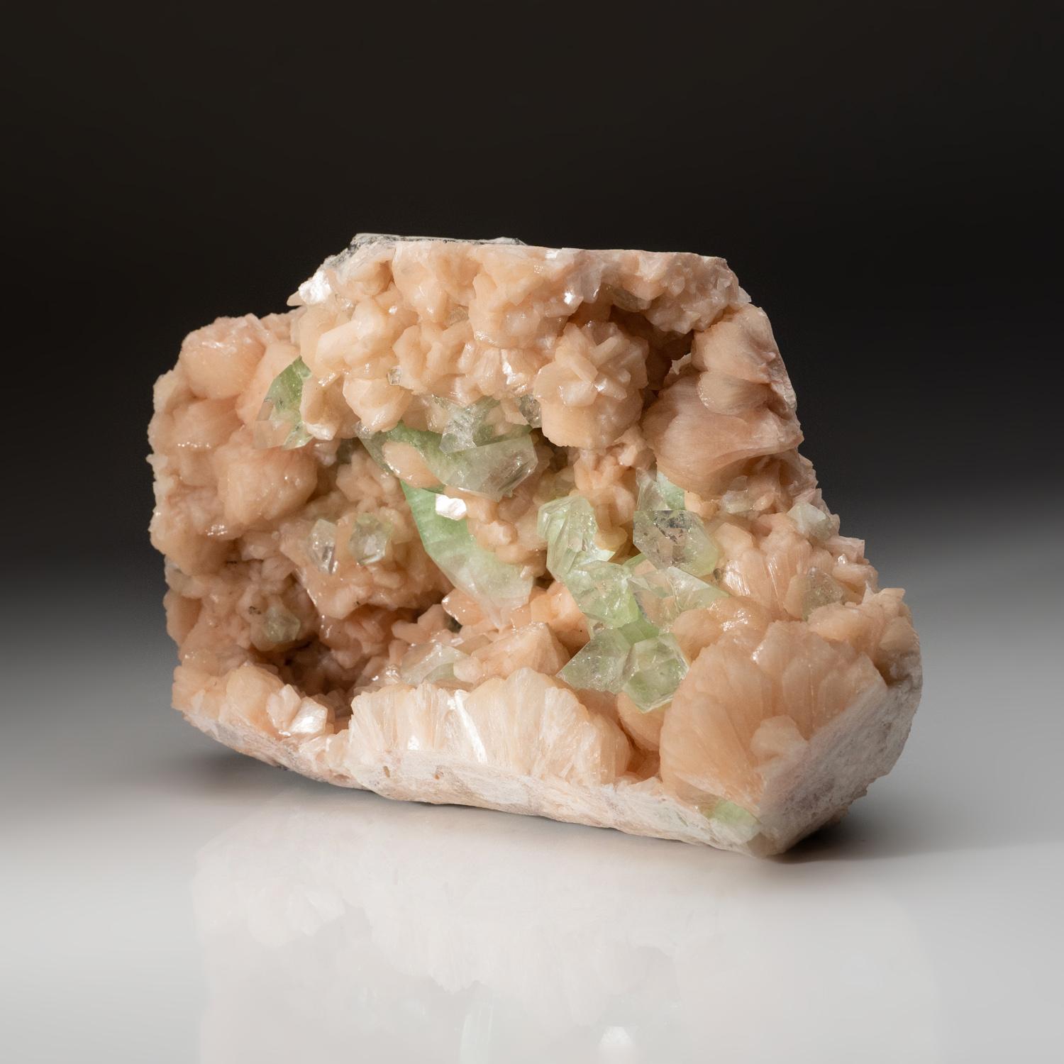 Gem Green Apophyllite with Stilbite from Jalgaon, Aurangabad District, Maharastr In New Condition For Sale In New York, NY