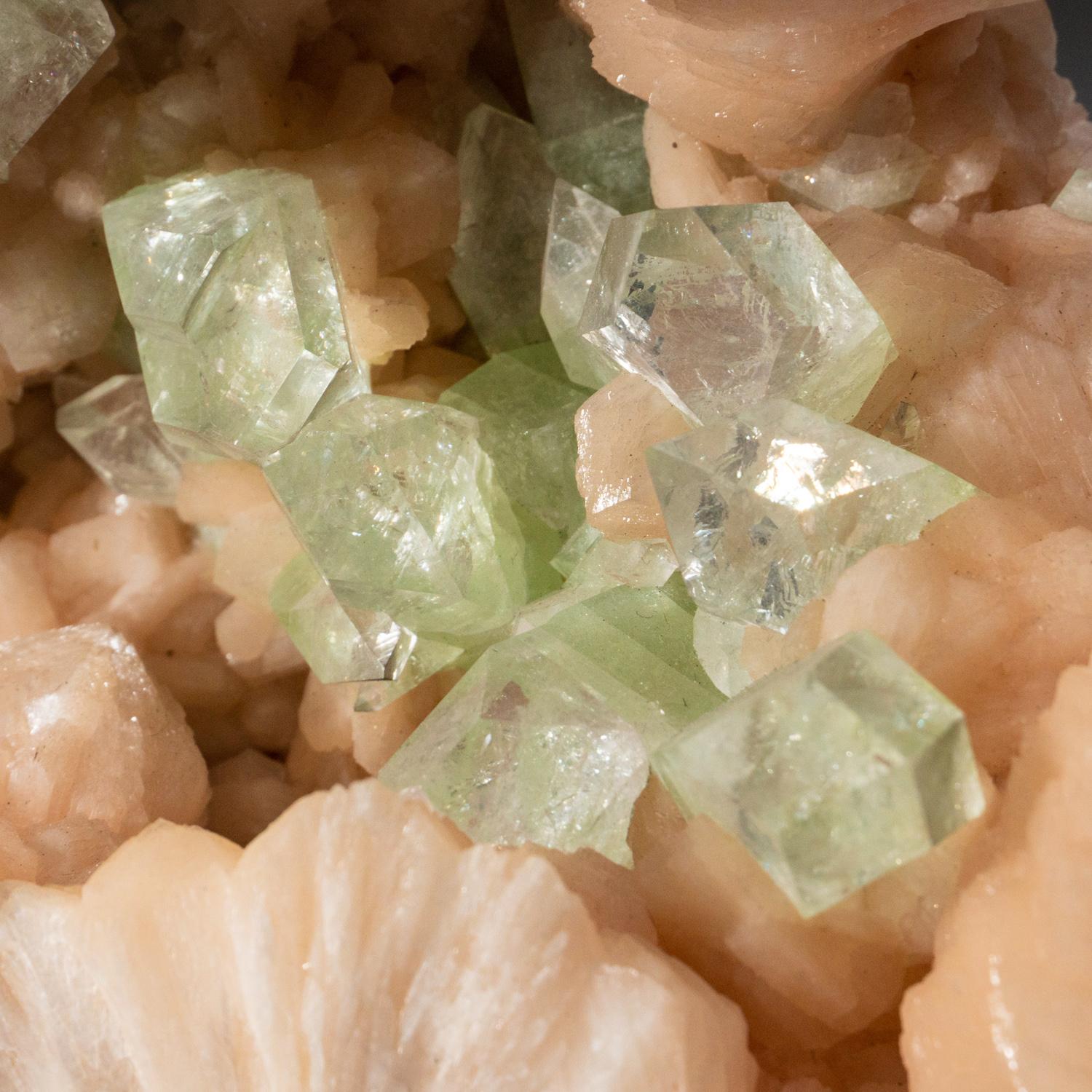 Contemporary Gem Green Apophyllite with Stilbite from Jalgaon, Aurangabad District, Maharastr For Sale