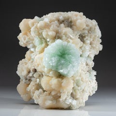 Gem Green Apophyllite with Stilbite from Maharashtra, India