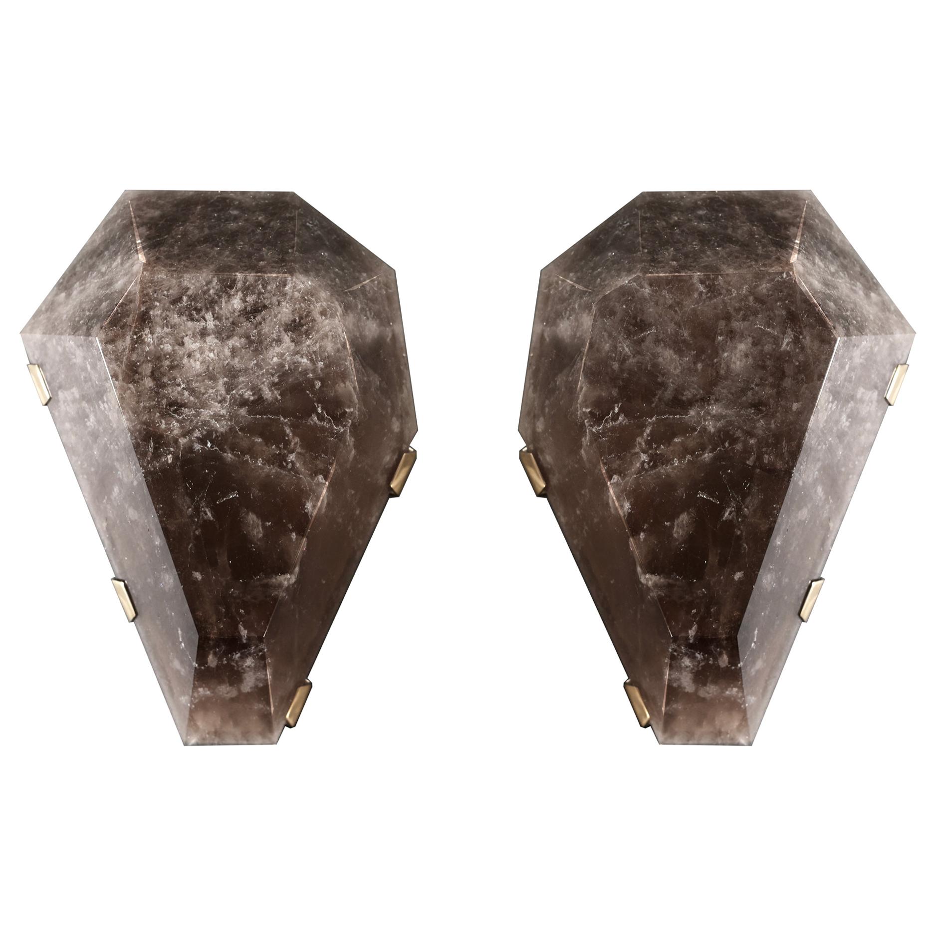 GEM II Rock Crystal Sconces by Phoenix For Sale