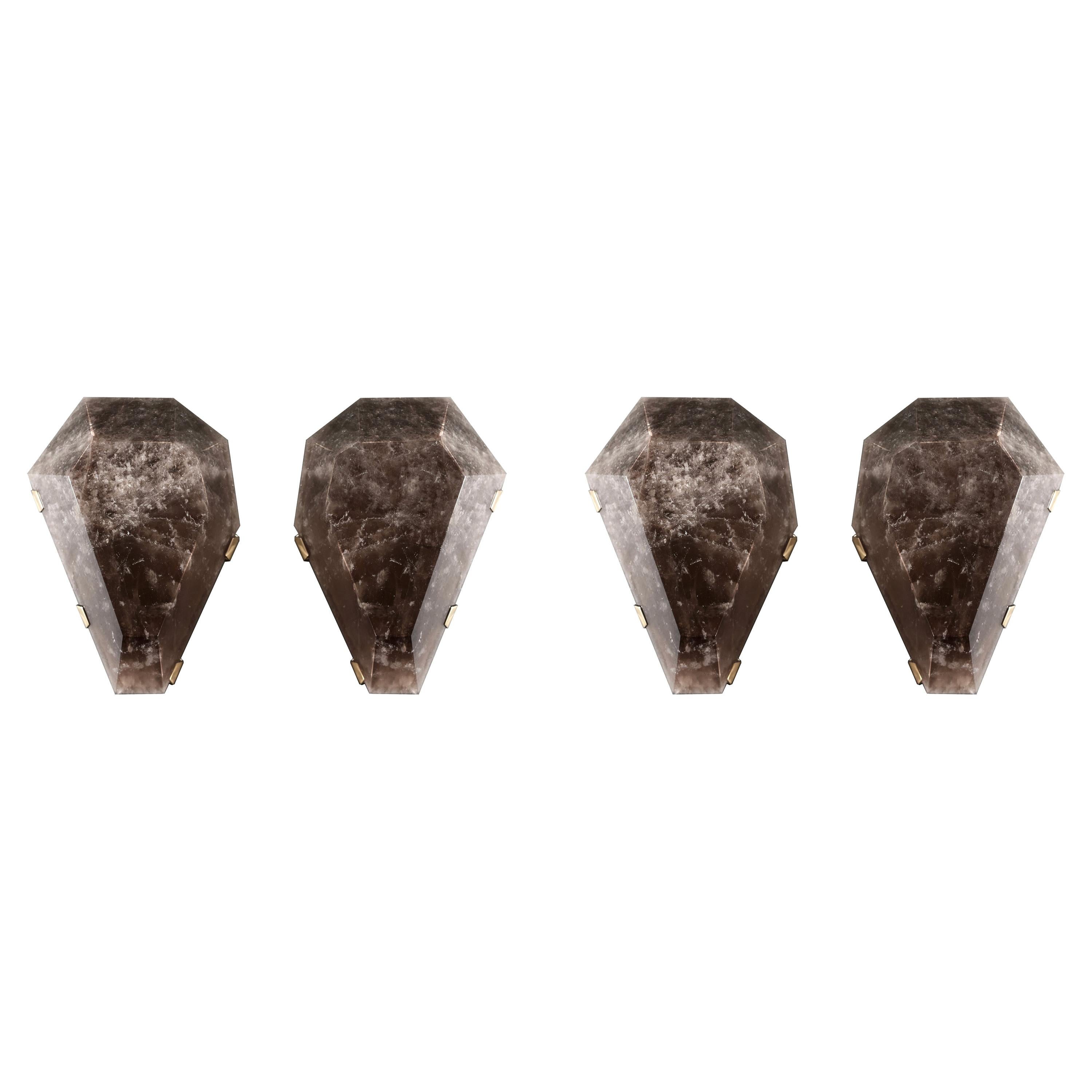 Group of Four GEM II Rock Crystal Sconces by Phoenix For Sale