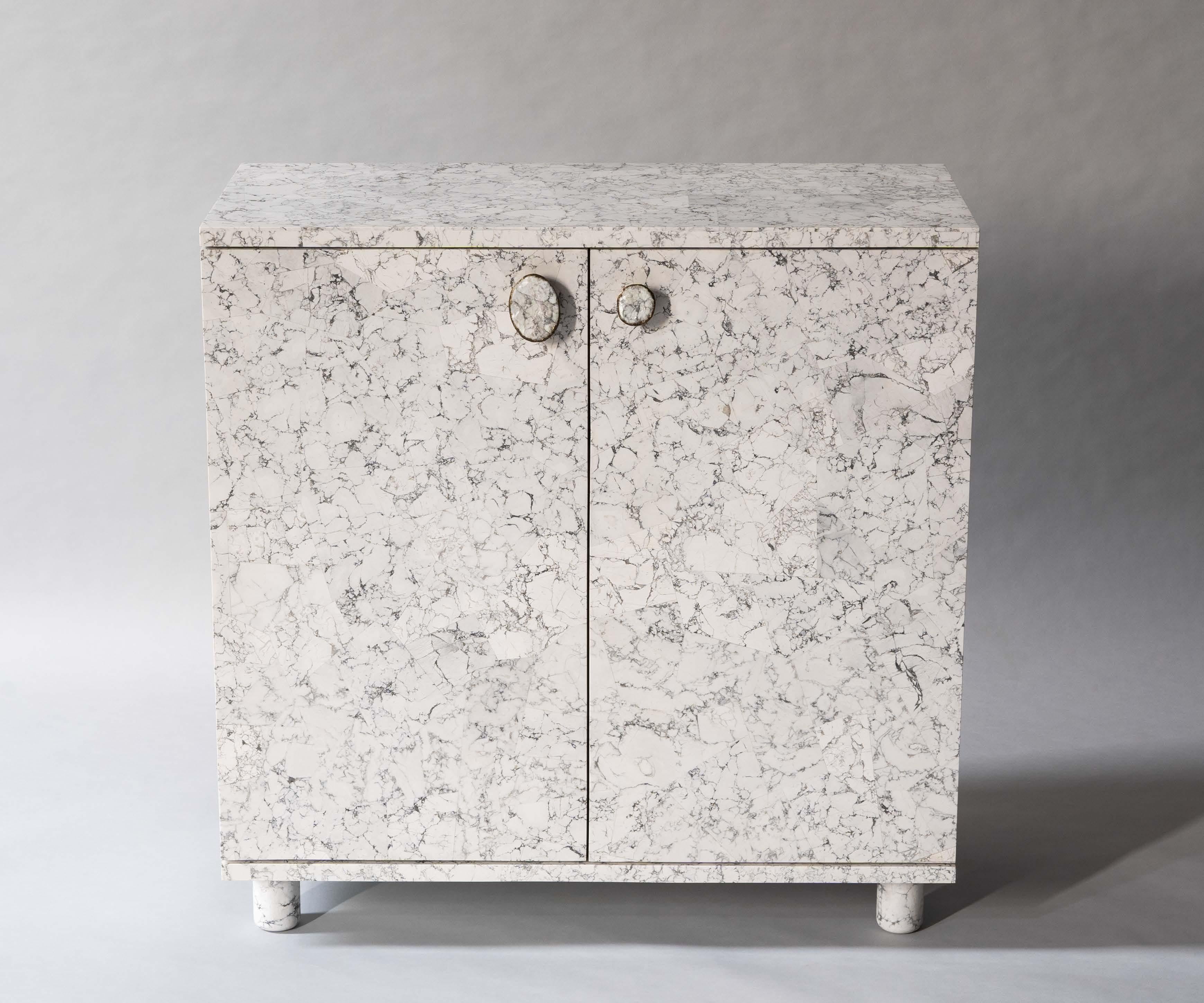 Gem Low Cabinet by DeMuro Das in Howlite and Solid Antique Bronze In New Condition For Sale In New York, NY