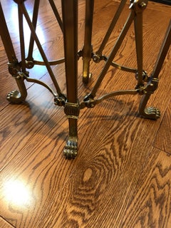 Gem of an Oval Marble Top and Brass End Table Drinks Table