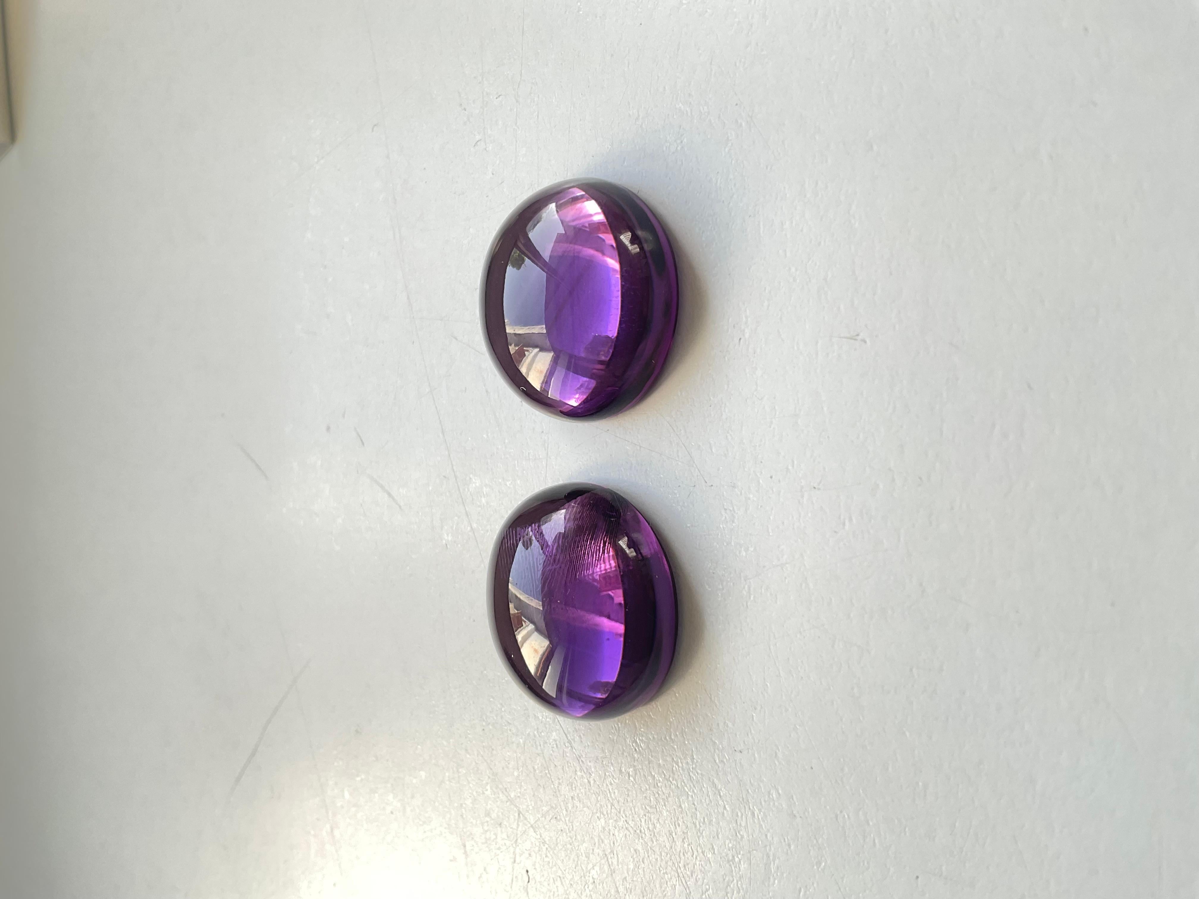 Round Cut Gem Quality Amethyst Round Cabochon Loose Gemstone for Jewelry For Sale