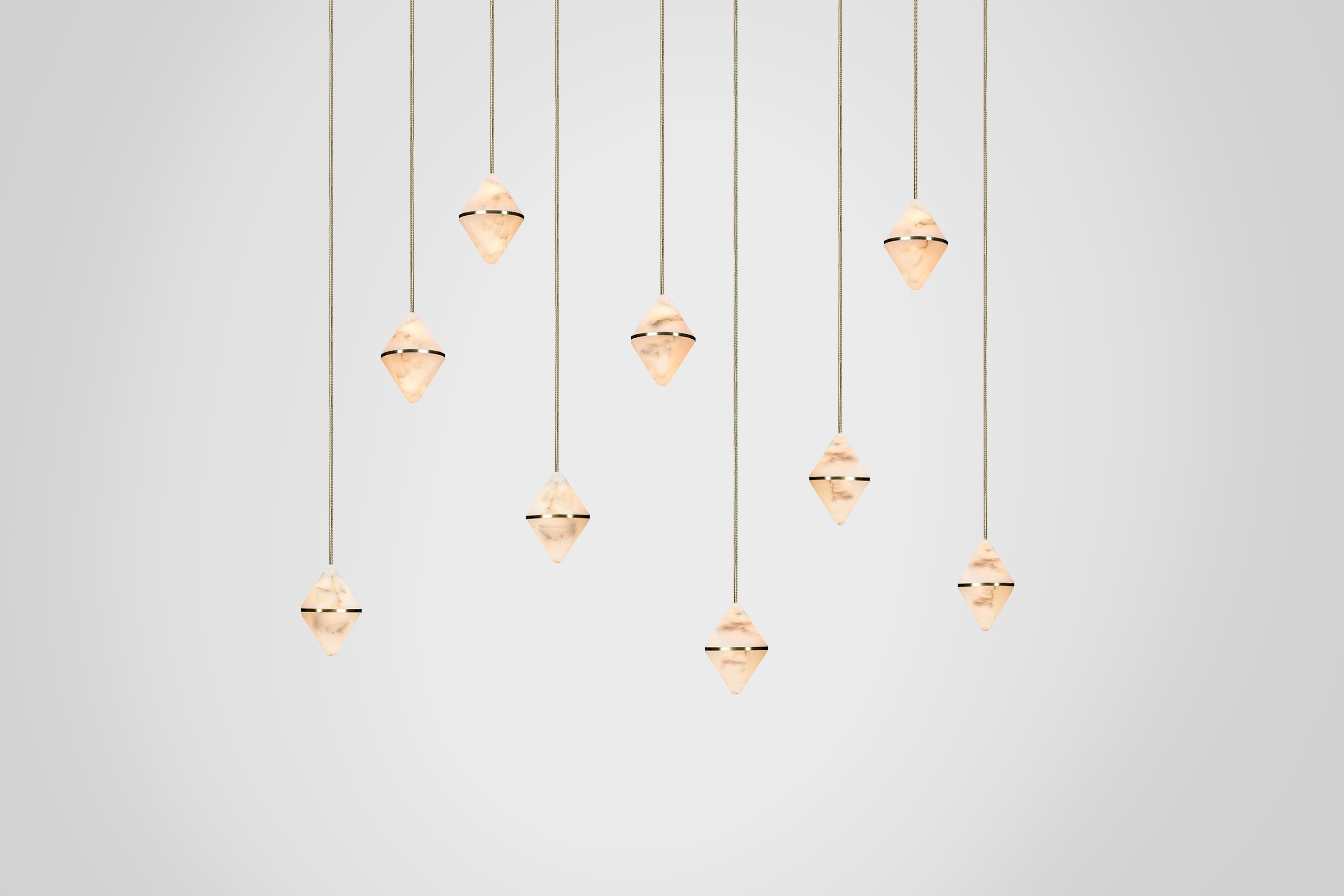 Inspired by the beauty of precious stones and the creativity of the craftspeople who work them. 

Created from alabaster, a material with a long history of use in the visual arts. Loved for its distinct veining and beautiful light-emitting