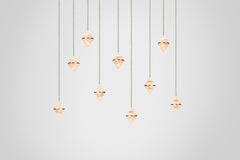 Marc Wood Gem Chandelier Luxury Light  Rectangular 9, Brushed Brass & Alabaster