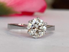 Rapporto GEM Certificato 1,24 Carati  Diamante vecchio taglio europeo  Anello d'oro