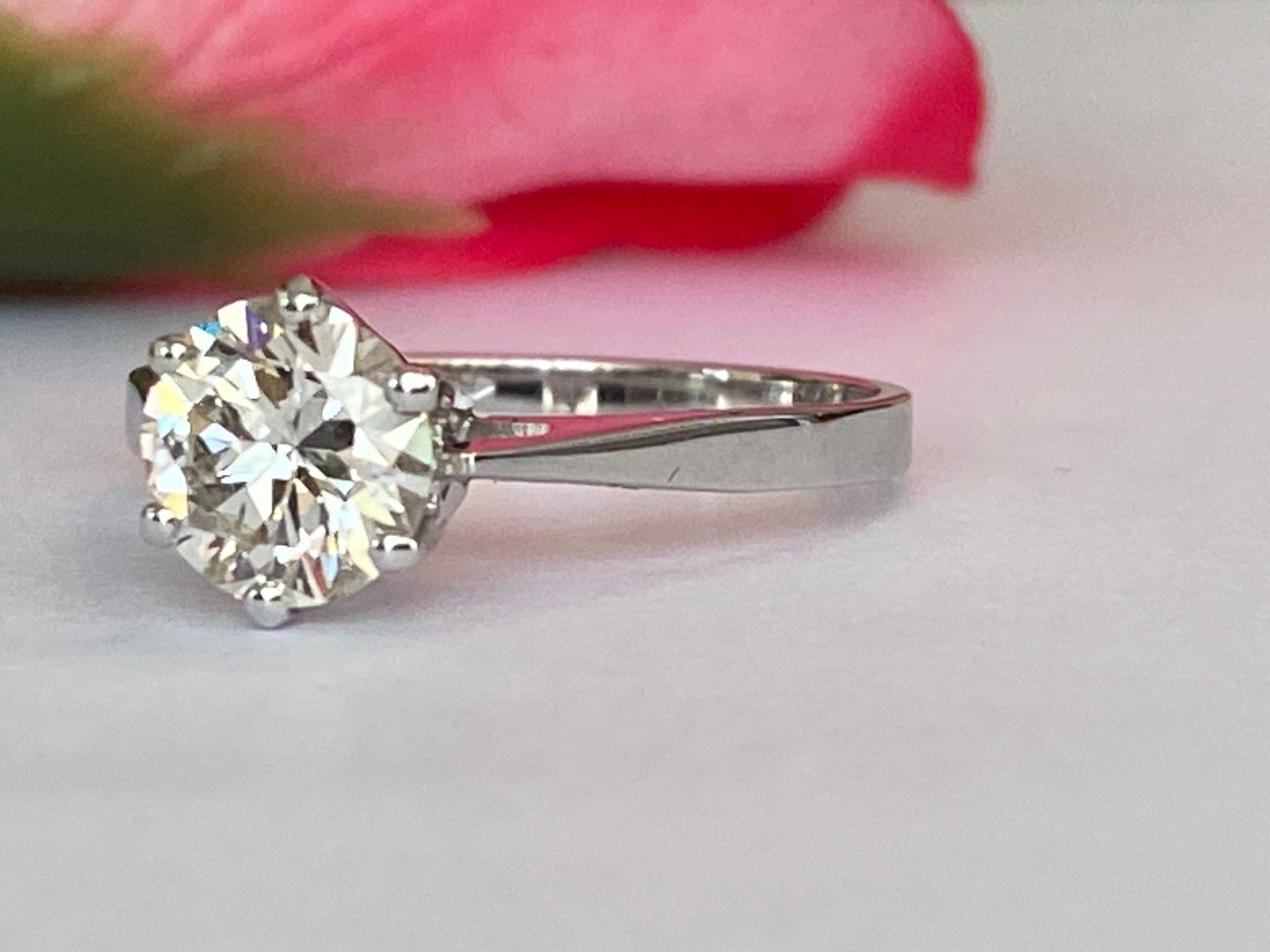Informe GEM certificado 1,24 quilates  Diamante talla europea antigua  Anillo de oro en venta 1