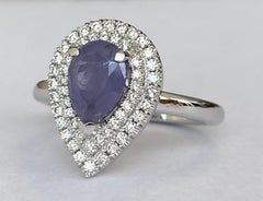 GEM-Bericht Natürlicher 1,53 Karat  Alexandrit und Diamant  Weißgold  Ring