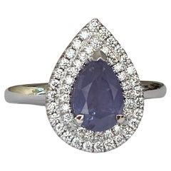 GEM-Bericht Natürlicher 1,53 Karat Alexandrit und Diamant Weißgold Ring