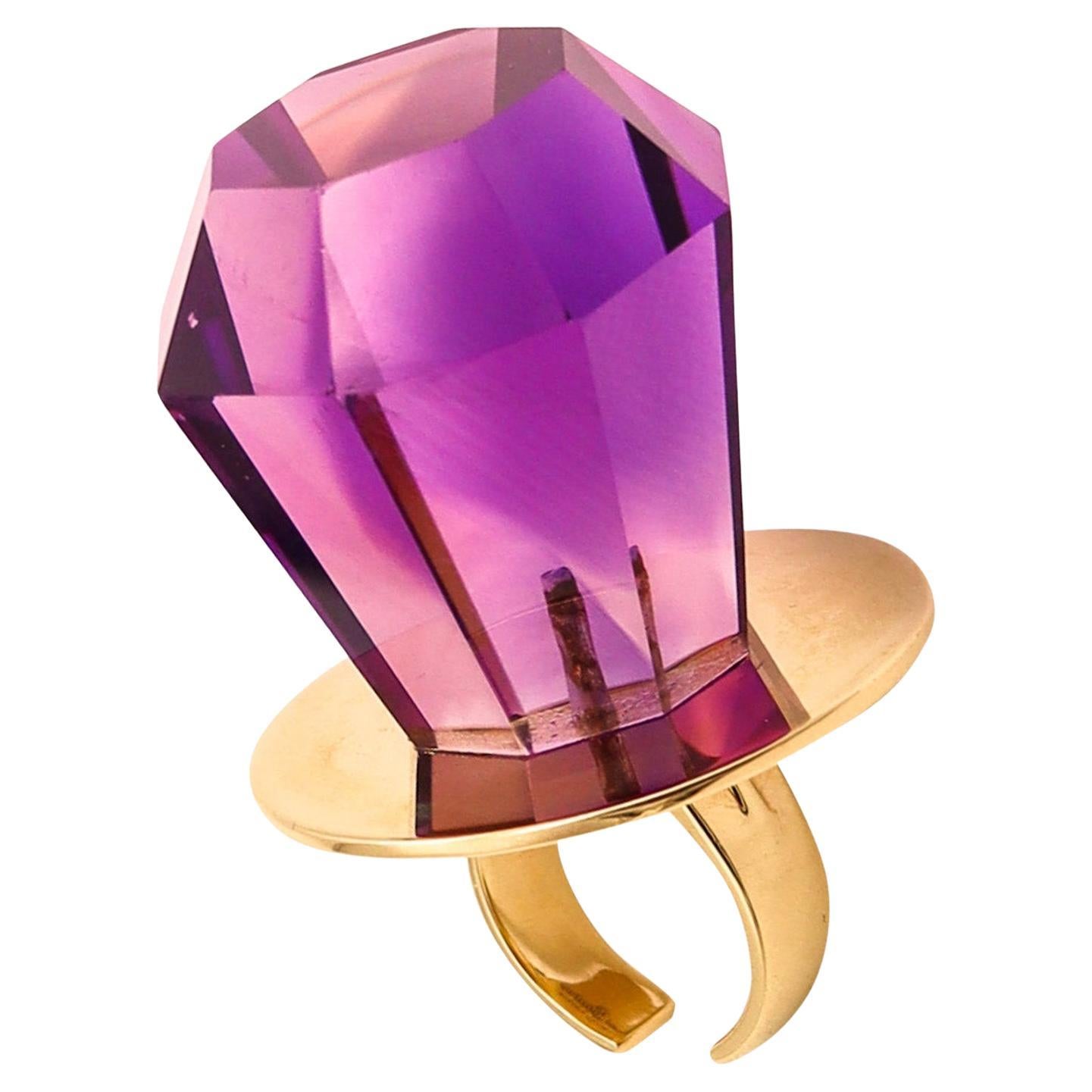 GEM RING POP Anthony Kantor Cocktail Ring In 14Kt Yellow Gold 
120 Ctw Amethyst